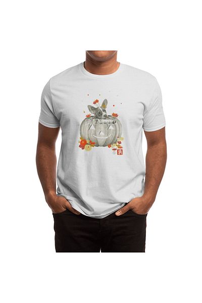 Fizello Tricou unisex alb Chi Pumpkin pentru bărbați și femei