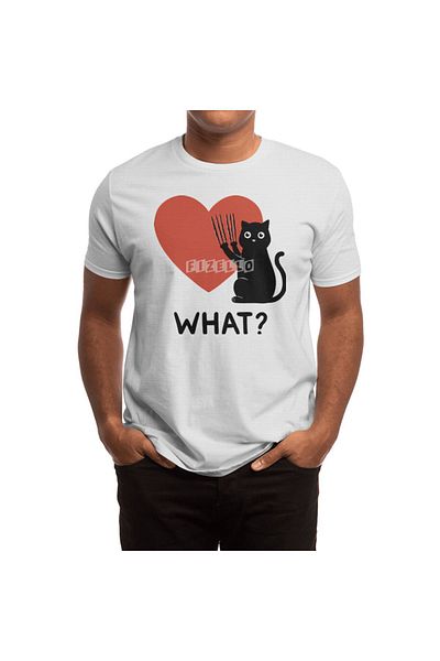 Fizello Tricou alb unisex pentru bărbați și femei - Design Cat And Heart