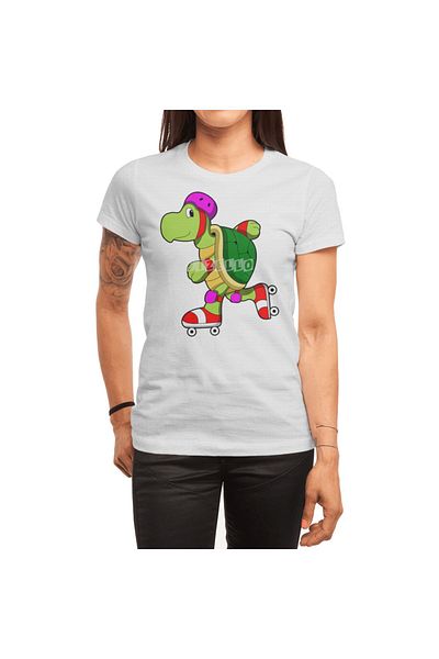 Fizello Turtle At Inline Skating - Tricou alb unisex