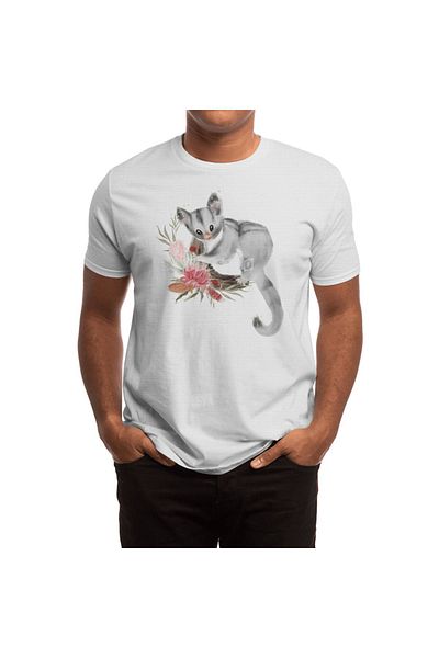 Fizello Tricou alb unisex - Ilustrație Sugar Glider, tricou pentru bărbați și femei