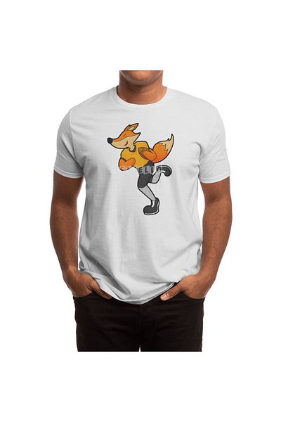 Fizello Unisex White Fox Football Player T-Shirt for Men and Women - Decorated