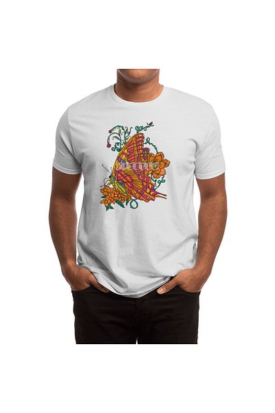 Fizello Tricou alb unisex pentru bărbați și femei - Tye Dye Butterfly Design