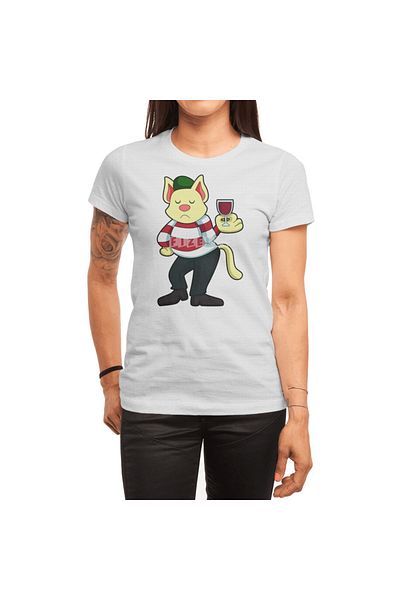 Fizello Red Animal Cat T-Shirt - Ανδρικό, Γυναικείο, Unisex Λευκό T-Shirt