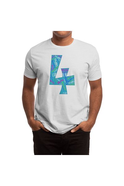 Fizello Ανδρικό και γυναικείο Unisex Λευκό T-Shirt - Creative Number 4