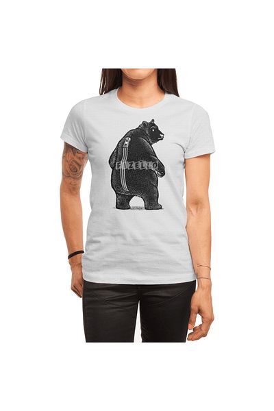 Fizello Ανδρικό και γυναικείο λευκό μπλουζάκι - Zipper Bear Disguise Unisex T-shirt