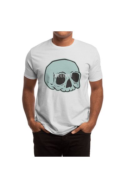 Fizello Tricou clasic cu imprimeu cu craniu pentru bărbați și femei - alb