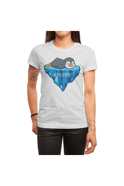Fizello Penguin On Ice Floe - Unisex Λευκό T-Shirt