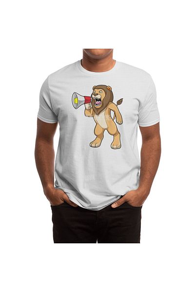 Fizello Tricou White Lion pentru bărbați și femei - unisex, cu detalii microfon