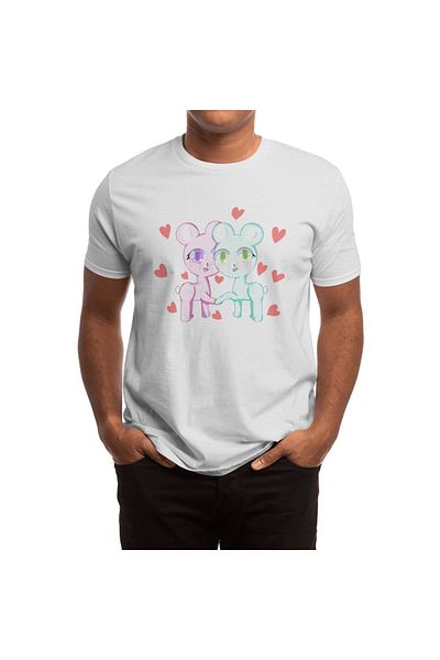 Fizello Valentine's Day Bear Couple Unisex Λευκό T-Shirt