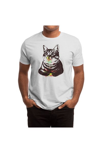 Fizello Tricou alb unisex Cat_loves_watercolor