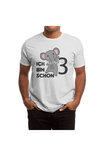 Fizello Elephant Three Years Old Birthday - Ανδρικό και γυναικείο λευκό μπλουζάκι Unisex