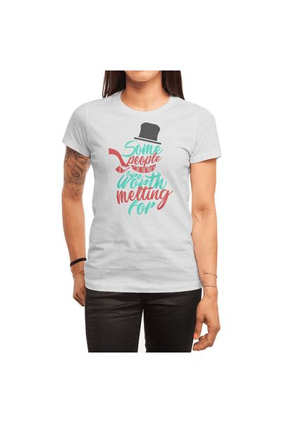 Fizello Tricou alb unisex - Melting Christmas Snow Love Couple, Tricou pentru femei