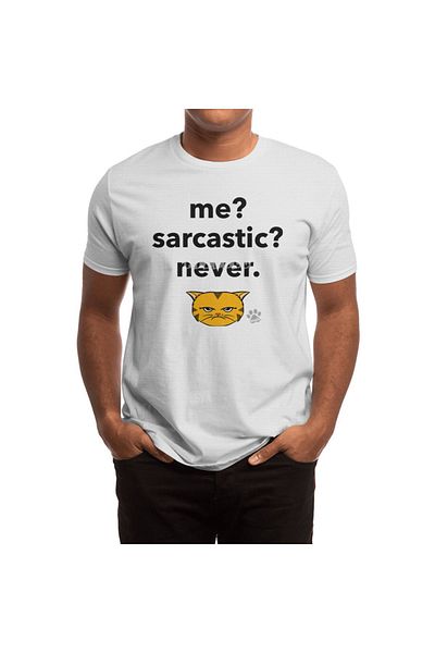 Fizello Meh Kitty - Orangecat - Sarcastic Ποτέ! Λευκό μπλουζάκι Unisex