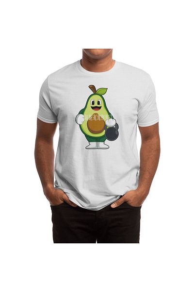 Fizello Avocado Patterned Dumbbell Training T-Shirt - Men'S, Women'S, Unisex White