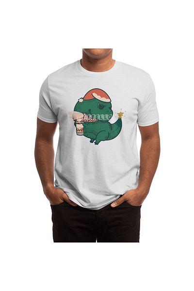Fizello Tricou alb pentru bărbați și femei - Tricou unisex Christmas Tree Rex