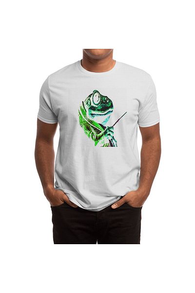 Fizello Ανδρικό και γυναικείο Unisex λευκό μπλουζάκι - The Frog Pattern
