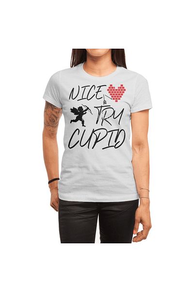 Fizello Tricou alb unisex Cupid Arrow Ziua Îndrăgostiților