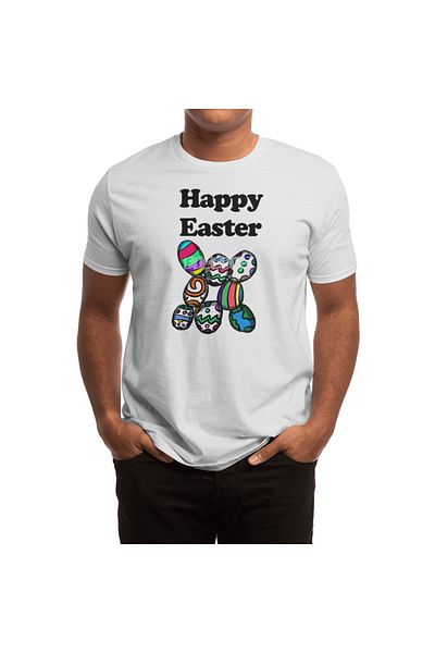 Fizello Μπλουζάκι Happy Easter Colorful Eggs Print για άνδρες και γυναίκες - Unisex Λευκό T-shirt