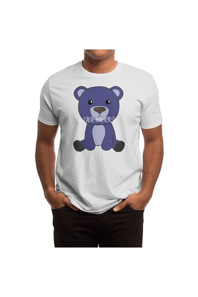 Fizello Tricou cu ursuleți de pluș colorat cu imprimeu de urs albastru pentru bărbați și femei - unisex alb