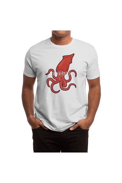 Fizello Tricou unisex White Squid Poker Cards pentru bărbați și femei