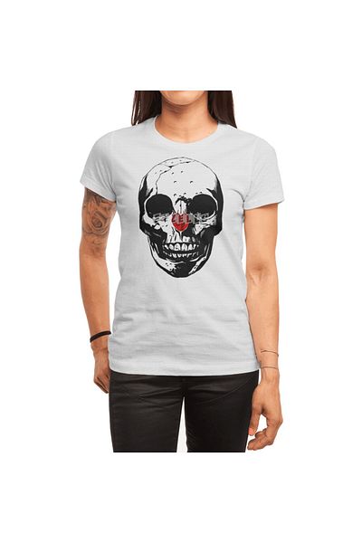 Fizello Macabre Valentine - Λευκό μπλουζάκι για άνδρες και γυναίκες, Unisex σχέδιο "Dark on Light"