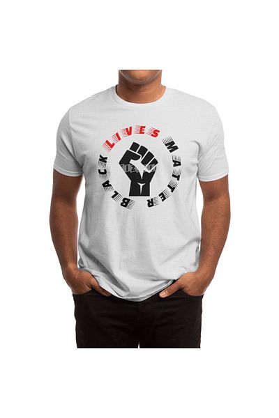 Fizello Black Lives Matter - Unik Textile Design Λευκό μπλουζάκι για άνδρες και γυναίκες