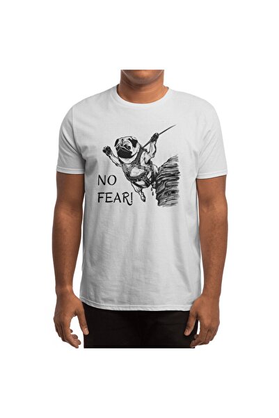 Fizello Λευκό μπλουζάκι Unisex No Fear Pug Rock Climber