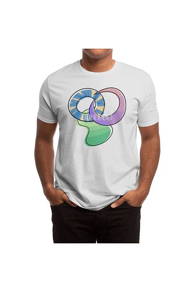 Fizello Ανδρικό και γυναικείο λευκό μπλουζάκι - Random Colorful Shapes Design
