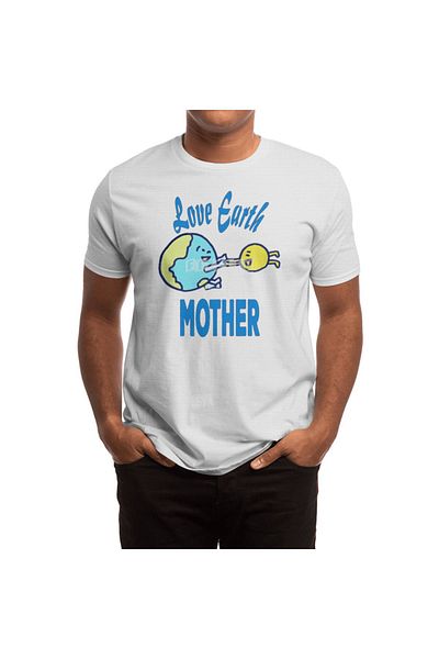 Fizello Love Earth Mother - Unisex Λευκό T-Shirt - Δώρο για την Ημέρα της Γης, Άνδρες και Γυναίκες