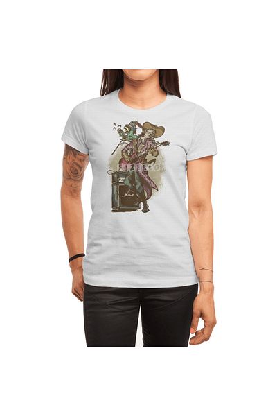 Fizello Anyone Can Play Guitar Unisex Λευκό T-shirt για άνδρες και γυναίκες