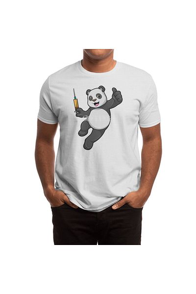 Fizello Μπλουζάκι Panda Vaction Syringeli για άνδρες και γυναίκες - Unisex Λευκό T-shirt