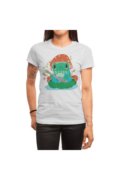 Fizello Tricou Cottagecore Aesthetic pentru femei - Culoare elegantă, Unisex Banjo Kawaii, Tricou alb