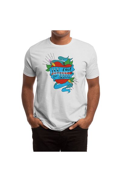 Fizello Λευκό μπλουζάκι Unisex - Too Cool For School, Άνδρες και Γυναίκες