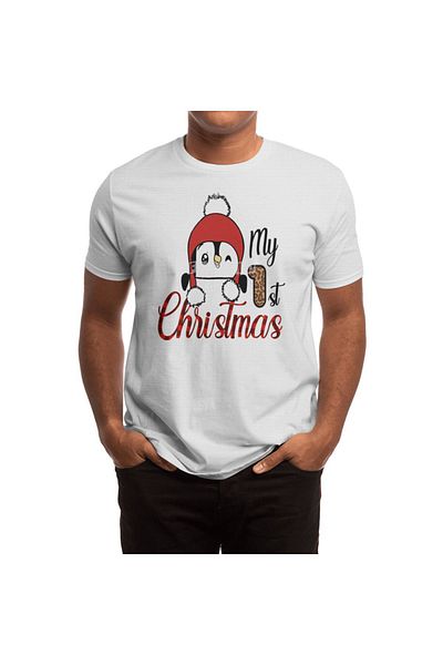 Fizello Λευκό μπλουζάκι με μοτίβο πινγκουίνου Baby My First Christmas Unisex