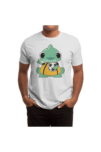 Fizello Chameleon - Men's and Women's White Unisex T-Shirt, Football Bola Pattern