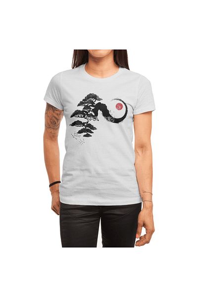 Fizello Λευκό μπλουζάκι Bonsai Waves Sunset Unisex