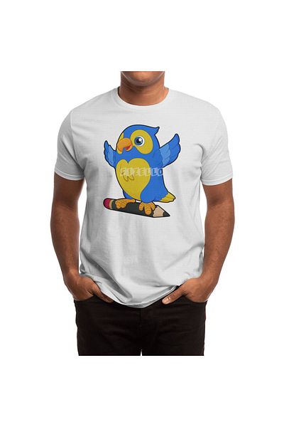 Fizello Ανδρικό και γυναικείο T-shirt White Parrot Pencel - Unisex