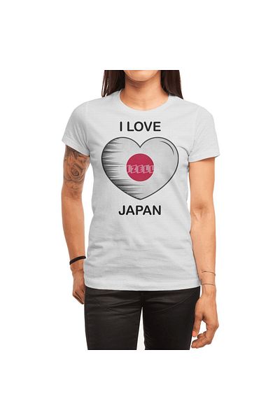 Fizello Λευκό μπλουζάκι για άνδρες και γυναίκες - I Love Japan, My Home, My Country Unisex T-shirt