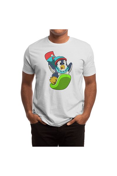 Fizello Μπλουζάκι Snowboard με σχέδιο Penguin για άνδρες και γυναίκες - Unisex Λευκό T-shirt