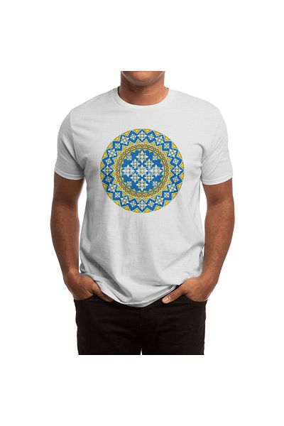 Fizello Λευκό μπλουζάκι Unisex - Σχέδιο Space Flower Array