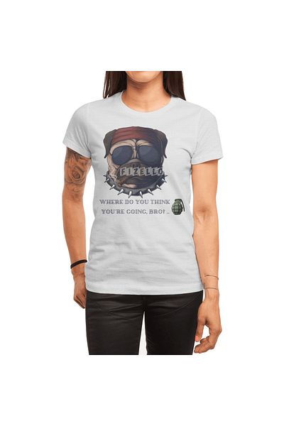 Fizello Pitbull Bro - Tricou alb pentru bărbați și femei, unisex
