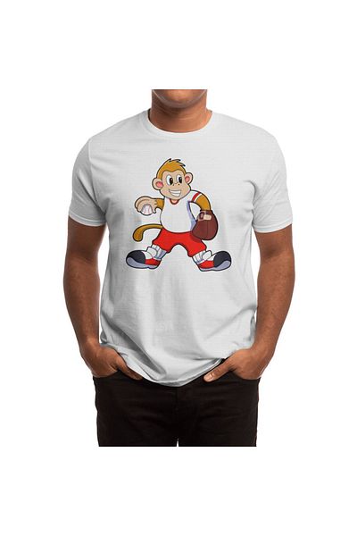 Fizello Μπλουζάκι μπέιζμπολ White Monkey για άνδρες και γυναίκες - Unisex