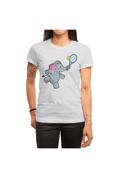 Fizello Elefant Tennis - Tricou alb pentru bărbați și femei, tricou unisex