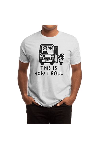 Fizello Unisex Λευκό T-Shirt "Funny Bus Driver" για άνδρες και γυναίκες