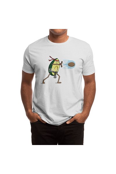 Fizello Λευκό μπλουζάκι Unisex Avocadoken - Ανδρικό και γυναικείο T-shirt