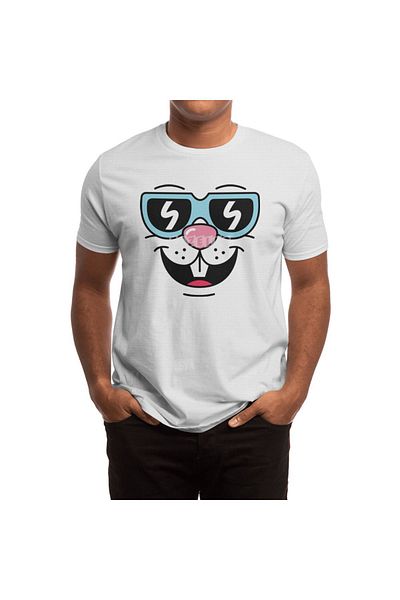Fizello Cool Rabbit Unisex Λευκό T-Shirt - Ανδρικό και Γυναικείο T-Shirt