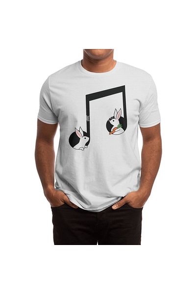 Fizello Tricou pentru bărbați și femei - Animals Music Rabbits Tricou alb unisex