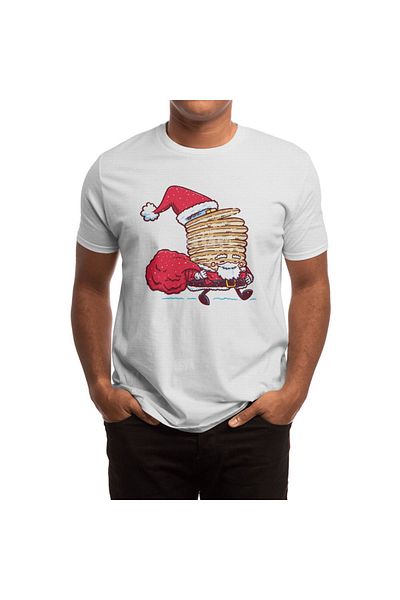 Fizello Tricou alb unisex cu model Santa Pancake