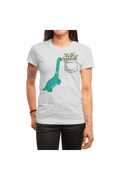 Fizello Tricou Dino PLANT pentru bărbați și femei - alb unisex, imprimat Dino