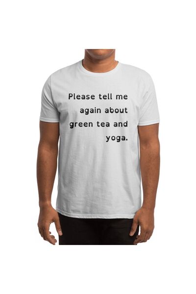 Fizello Πράσινο τσάι και γιόγκα - Μαύρο μπλουζάκι για άνδρες και γυναίκες, λευκό μπλουζάκι Unisex